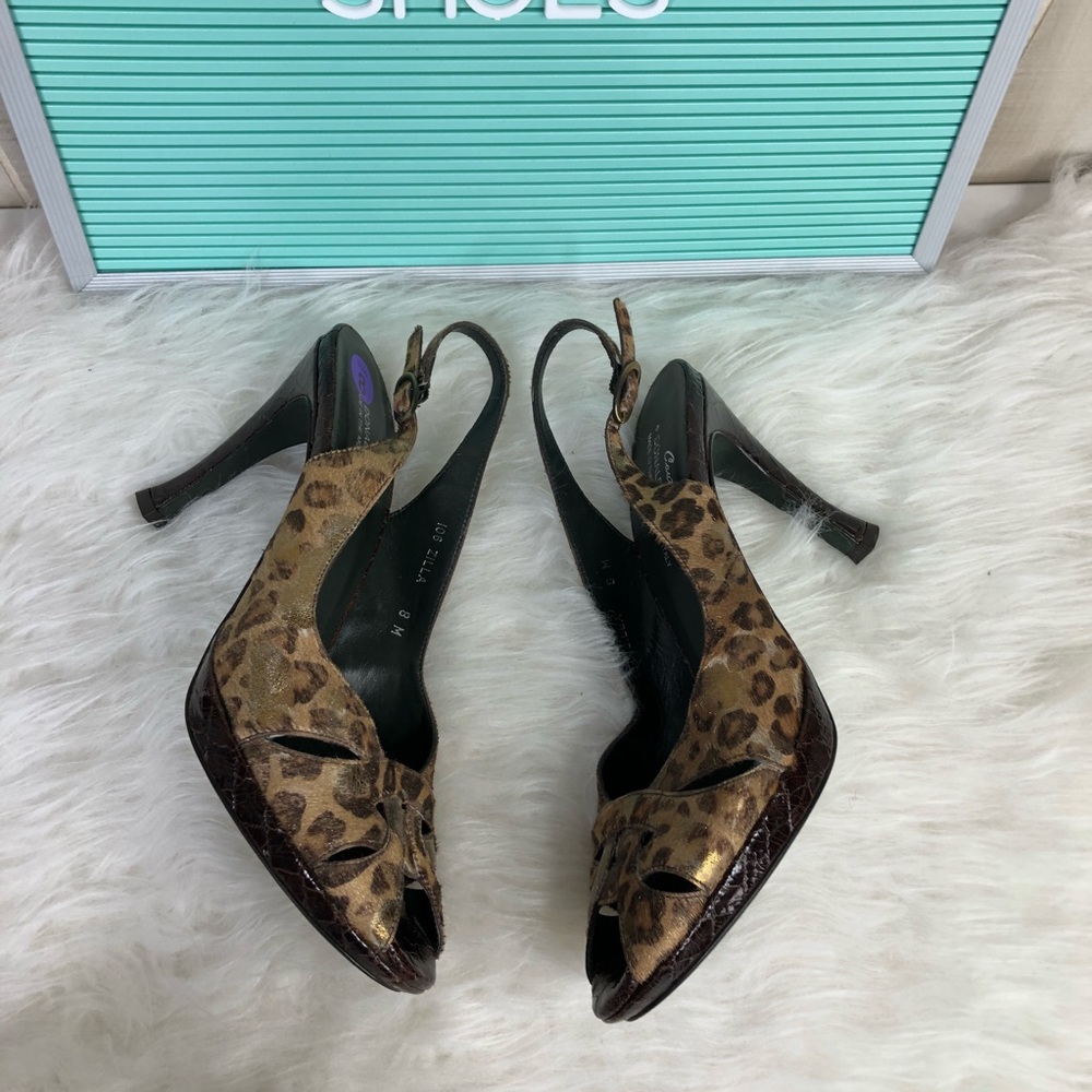 Donald J. Pliner Leopard Print Sling Back Heels - Picture 4 of 8